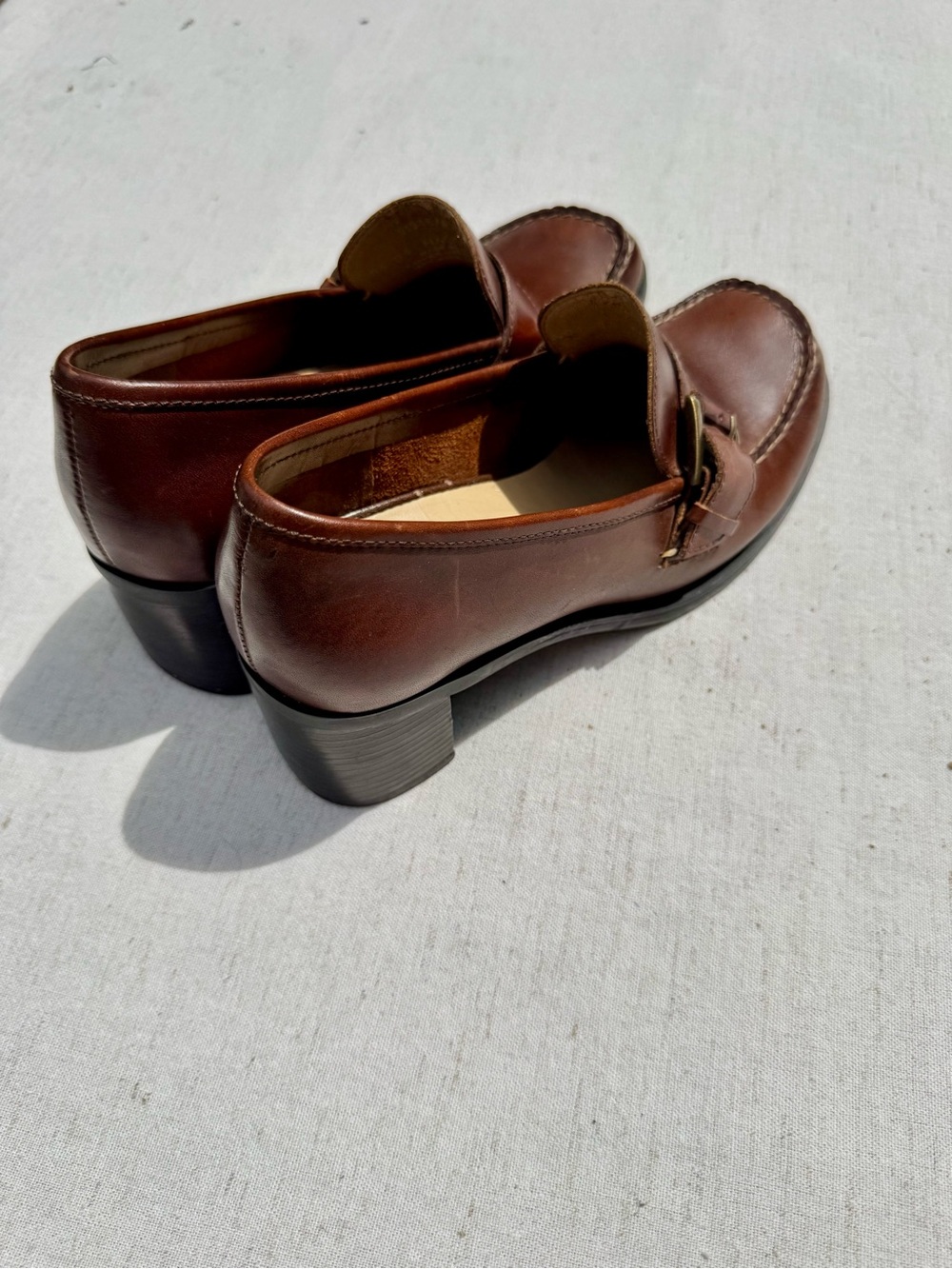 Leather Bass NAOMI block heels - Picture 7 of 10